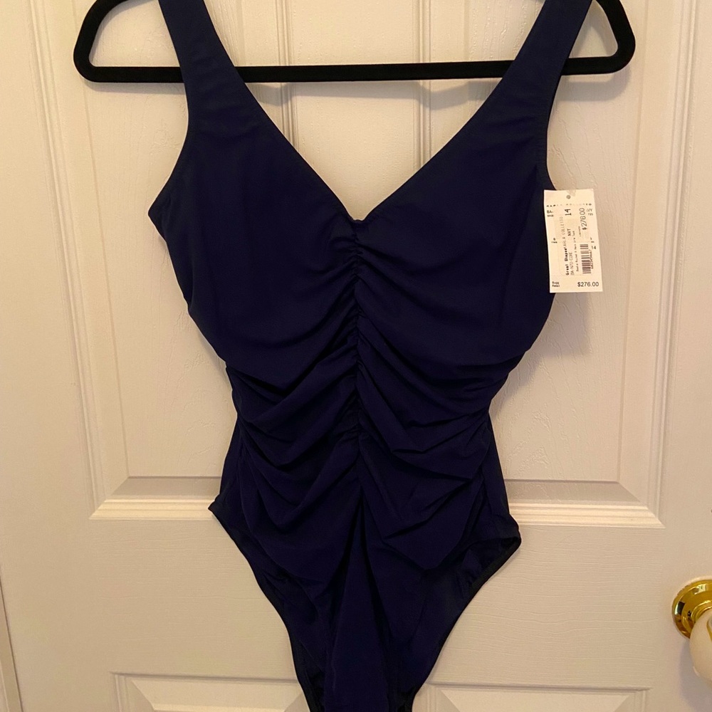 Karla Colletto Ruched One Piece w/ Matching Skirt